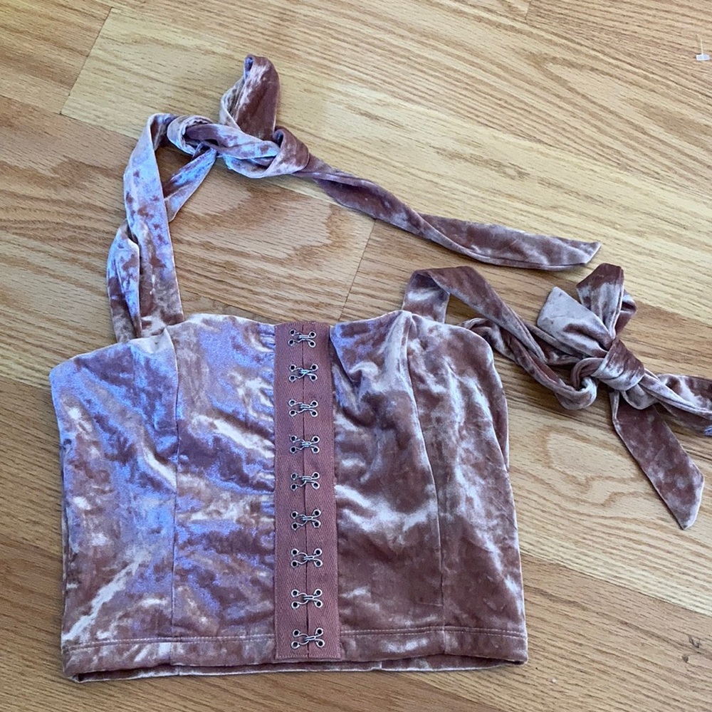 Rose Pink velvet Tank